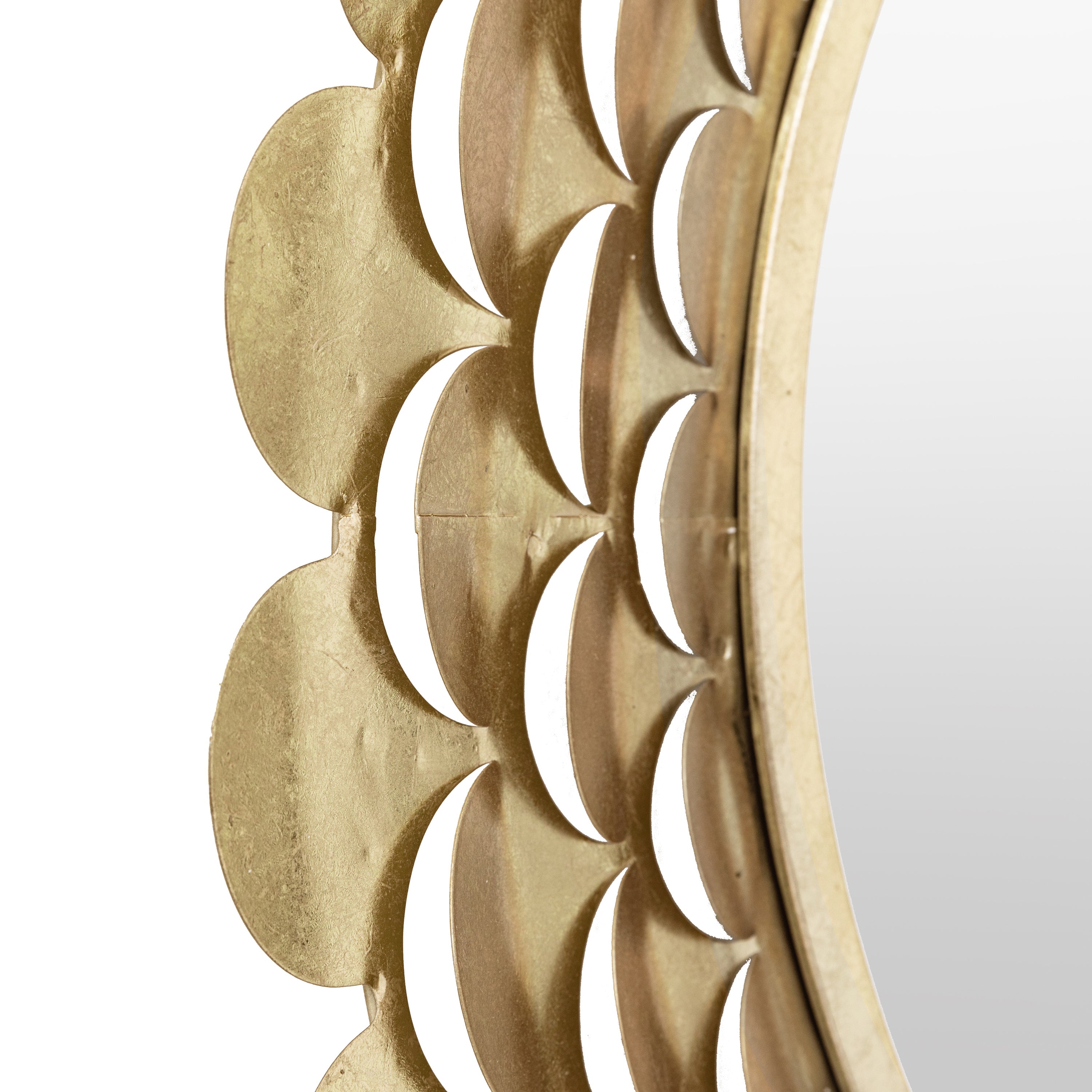 Roswell Gold Coin Round Wall Mirror